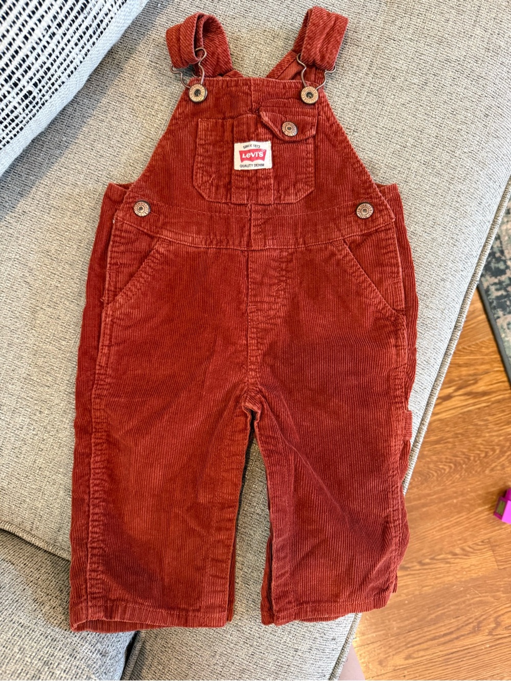 Levi's Kids Burnt Orange Corduroy Overalls